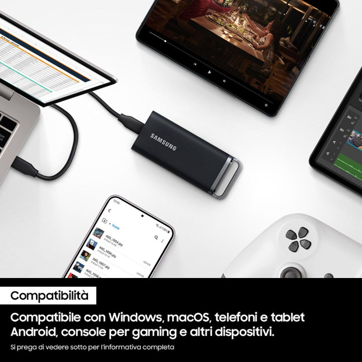 SAMSUNG SSD ESTERNO T5 EVO 2TB USB-C 460MBS RW